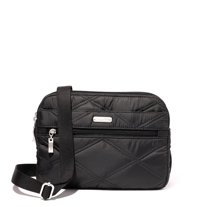 Baggallini Quilted Double Zip Anytime Crossbody — manufacturer gallery