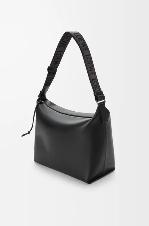 LOEWE Cubi crossbody bag in supple smooth calfskin and jacquard — manufacturer gallery