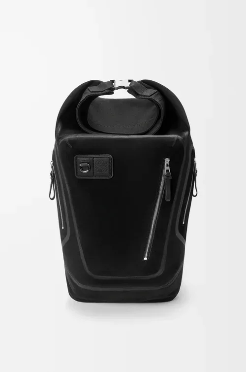 LOEWE Flex roll-top backpack in canvas and suede — manufacturer gallery