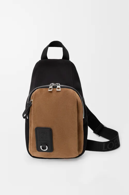 LOEWE Flex sling in canvas and suede — manufacturer gallery