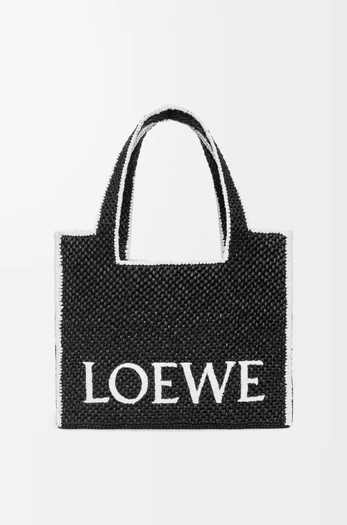 LOEWE Large LOEWE Font Tote in raffia — manufacturer gallery
