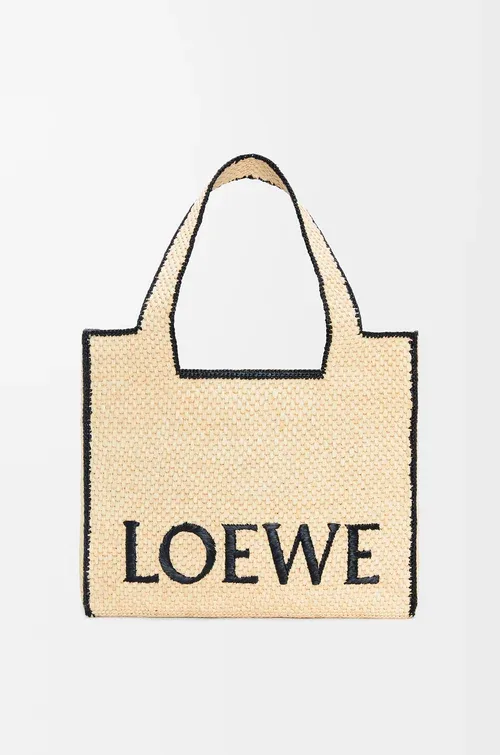 LOEWE Large LOEWE Font tote in raffia — manufacturer gallery