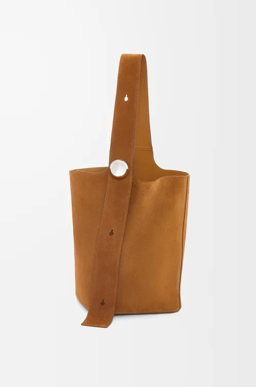 LOEWE Large Pebble bucket bag in suede calfskin — manufacturer gallery