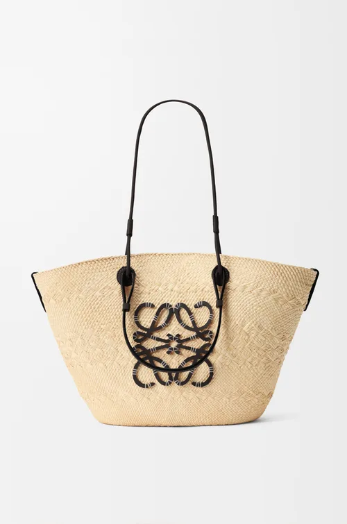 LOEWE Medium Anagram Basket bag in iraca palm and calfskin — manufacturer gallery