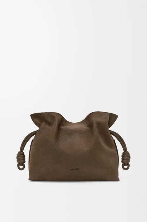LOEWE Medium Flamenco clutch in grained nubuck — manufacturer gallery