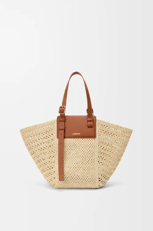 LOEWE Medium Hammock cabas in raffia and calfskin — manufacturer gallery
