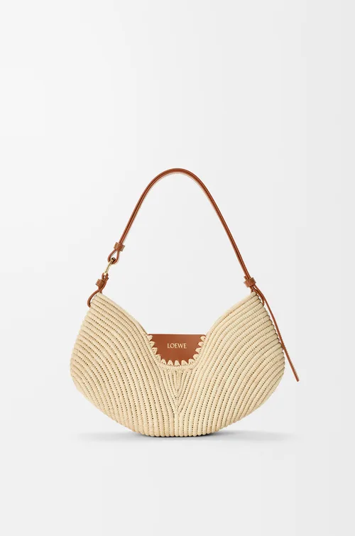 LOEWE Medium Loewe Swing bag in raffia and calfskin — manufacturer gallery