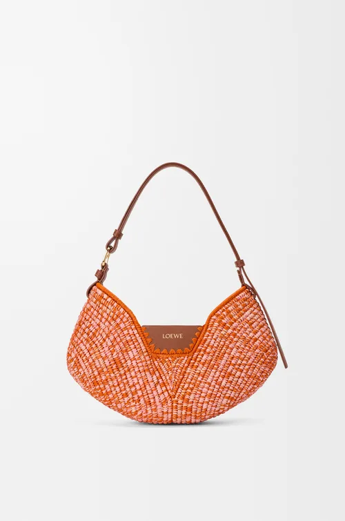 LOEWE Medium Loewe Swing bag in raffia and calfskin — manufacturer gallery