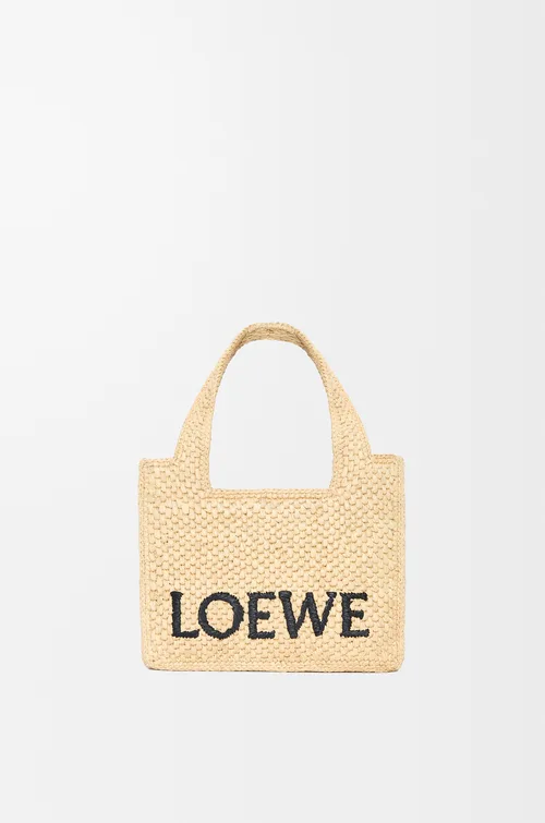 LOEWE Mini LOEWE Font tote in raffia — manufacturer gallery