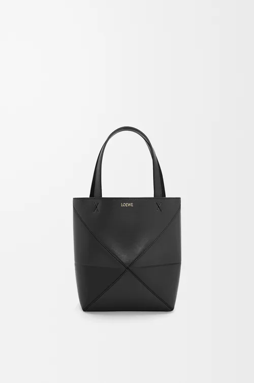 LOEWE Mini Puzzle Fold tote in shiny calfskin — manufacturer gallery