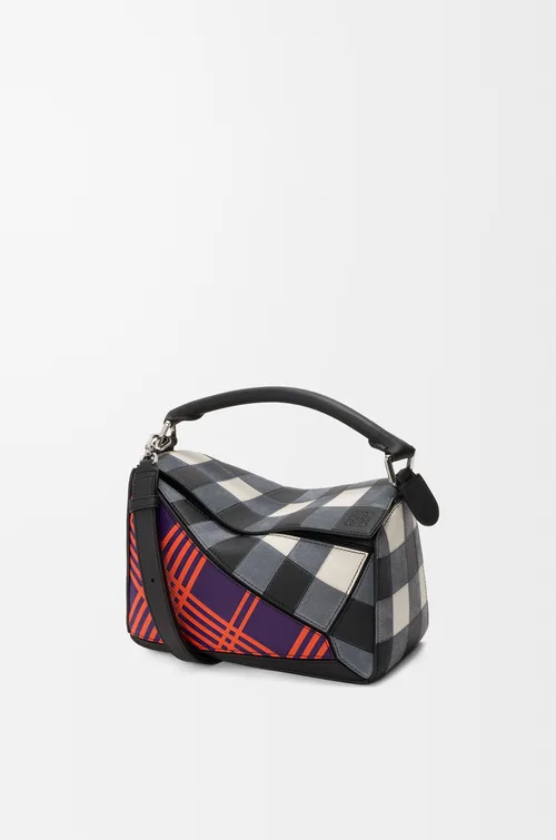 LOEWE Small Puzzle bag in check intarsio — manufacturer gallery