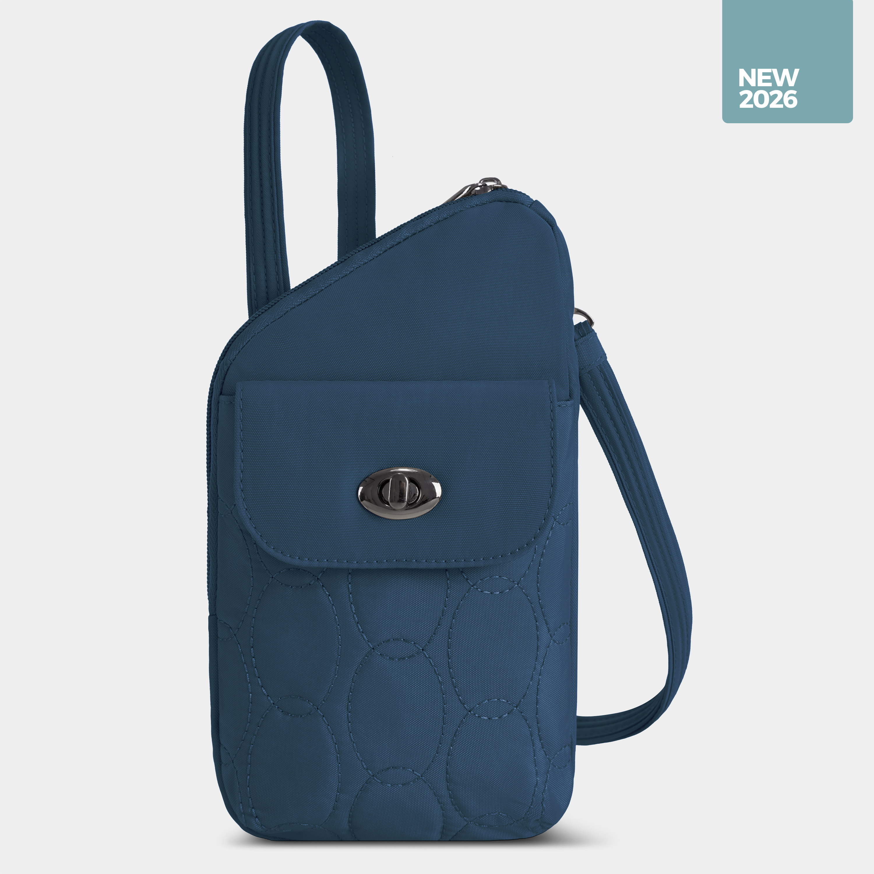 Travelon Runways Anti-Theft Slim Asymmetric Crossbody — manufacturer gallery